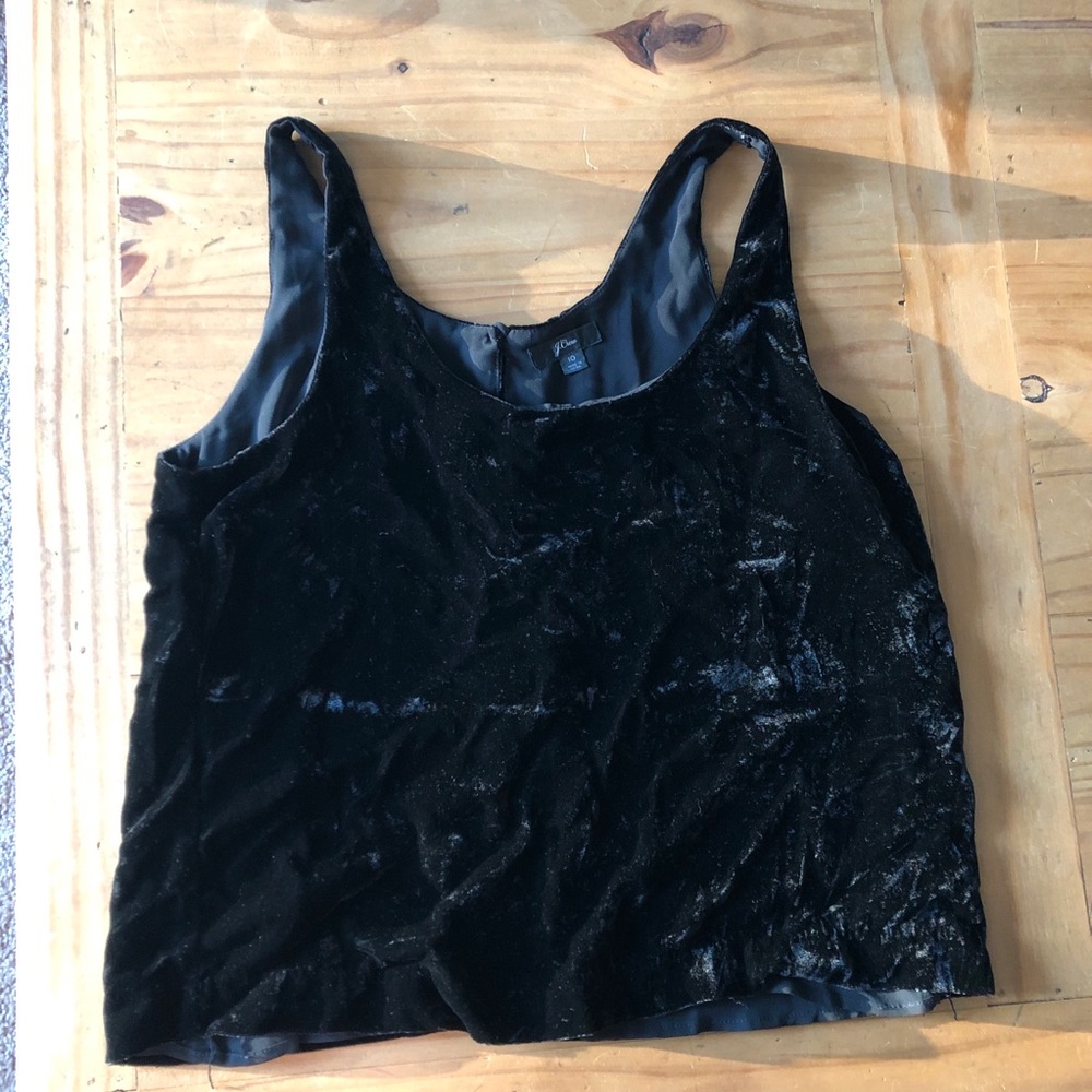 J Crew Black Velvet Tank